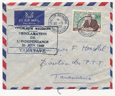 MADAGASCAR - Env TAMATAVE Principal 26/5/1960 - Cachet "Proclamation De L'Indépendance TAMATAVE" - Madagaskar (1960-...)