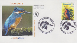 Enveloppe  FDC  1er  Jour    MAYOTTE    Oiseau  :  Le  Martin  Pêcheur   KAWENI   2011 - Sin Clasificación