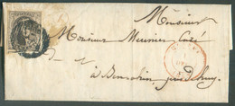 N°6 - Médaillon 10 Centimes Brun Obl; P.57 Sur Lettre D'HASSELT Le 1 Décembre 1853 + Boîte Rurale Z (en Rouge) De DABAM - 1851-1857 Medaglioni (6/8)