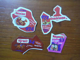 4 Magnets Le Gaulois : Réunion, Guadeloupe, Hérault, Mayenne - Turismo