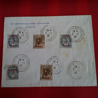 LETTRE ALGER 6E CONFERENCE NORD AFRICAINE TIMBRE AVEC SURCHARGE 1930 - Cartas & Documentos