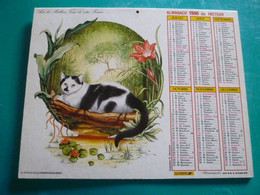 Calendrier 1990 Lavigne   Chat Illustrateur VERCRUYCE  Almanach Facteur PTT POSTE Département Sarthe - Grand Format : 1991-00