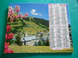 Calendrier 1990 Oberthur LES GETS Haute Savoie CHENONCEAUX Indre Et Loire  Almanach Facteur PTT POSTE Département Sarthe - Grand Format : 1991-00