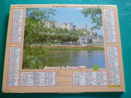Calendrier 1990 Oller CHINON Indre Et Loire PONT De BELCASTEL Aveyron  Almanach Facteur PTT POSTE Département Sarthe - Grand Format : 1991-00