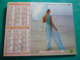 Calendrier 1991 Oller Femme Romantique Hamac Ombrelle érotique  Almanach Facteur PTT POSTE Département Sarthe - Grand Format : 1991-00