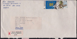 GREECE 1988 Registered COVER To England @D3544L - Covers & Documents