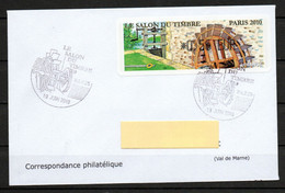 Vignette LISA 2010 Premier Jour Salon Du Timbre Sur Lettre - 1999-2009 Illustrated Franking Labels