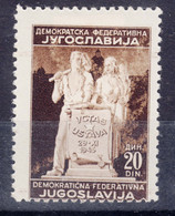 Yugoslavia Republic, Post-War Constitution 1945 Mi#491 I Mint Hinged - Ungebraucht