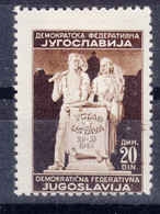 Yugoslavia Republic, Post-War Constitution 1945 Mi#491 I Mint Hinged - Unused Stamps