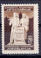 Yugoslavia Republic, Post-War Constitution 1945 Mi#491 I Mint Hinged - Neufs