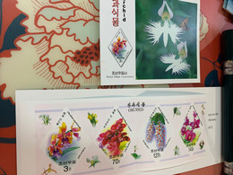Korea Stamp Imperf Booklet Orchid MNH - Korea, North