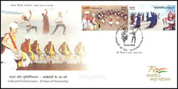 India 2022 NEW *** India- Turmkmenistan 30 Years Of Parternership Joint Issue, Dance, Culture FDC (**) Inde Indien - Lettres & Documents