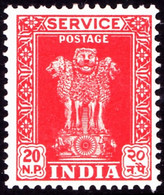 INDIA 1957 20np Vermillion SERVICE SGO172a MH - Dienstzegels