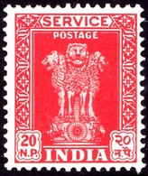 INDIA 1957 20np Vermillion SERVICE SGO172a MH - Timbres De Service