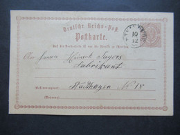 DR 10.12.1873 Ganzsache P1 Mit Nachverwendetem AD Stempel Thurn & Taxis K1 Steinhude Nach Stadthagen Gesendet - Storia Postale