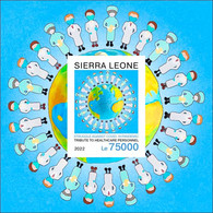 SIERRA LEONE 2022 - IMPERF SOUVENIR SHEET - JOINT ISSUE - PANDEMIC CORONAVIRUS COVID-19 CORONA TRIBUTE TO HEALTHCARE MNH - Emisiones Comunes