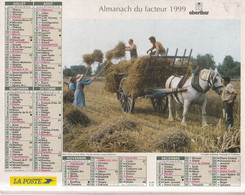 ALMANACH DU FACTEUR: Calendrier Des Postes 1999, SOMME, La Montée En Alpage, Chèvres, Berger, Fête Des Moissons, Cheval, - Grand Format : 1991-00