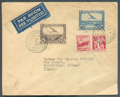 Lettre Par Avion Affr. PA 2Fr. + 25cent. CERES Publ. Ostende-Dover Obl. Sc BRUXELLES EXPOSITION AEROPHILATELIQUE Sur Let - Autres & Non Classés