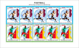 SIERRA LEONE 2022 IMPERF SHEETLET 10V - PANDEMIC CORONAVIRUS COVID-19 FOOTBALL WORLD CUP QATAR AFRICA CUP NATIONS MNH - 2022 – Qatar