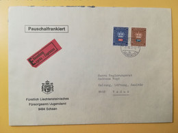 1972 BUSTA INTESTATA EXPRES ESPRESSO COVER LIECHTENSTEIN BOLLO EDIFICI BUILDINGS SERVIZIO TAXE OBLITERE' - Storia Postale