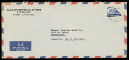 Dubai 1960s Air Mail Cover To Switzerland, Bearing 60dh Sheikh And Falcon Stamp (MiNr. 280) - Dubai