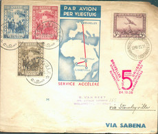 Service Accéléré BRUXELLES-AEROPORT 23-10-1933 Vers Stanleyville (affr. Série Goutte De Lait) - 19259 - Covers & Documents