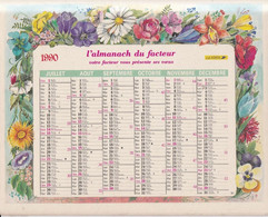 ALMANACH DU FACTEUR: Calendrier Des Postes 1990, SOMME, De Belles Fleurs - Formato Grande : 1981-90