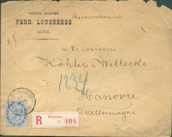 N°40 - 25 Centimes Bleu Obl. Sc GAND (ST-SAUVEUR) sur Enveloppe (un Peu Défraîchie) En Recommandée Le 11 Avril 1885 (exp - 1883 Léopold II