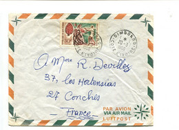 COTE D'IVOIRE Dimbokro - Affranchissement Sur Lettre Par Avion - Cueillette Des Noix De Palmiste - Costa D'Avorio (1960-...)