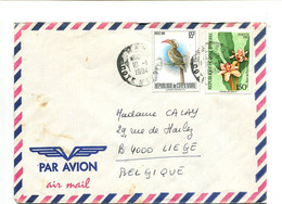 COTE D'IVOIRE Man - Affranchissement Sur Lettre Par Avion Pour La Belgique - Oiseaux / Fleurs - Ivory Coast (1960-...)