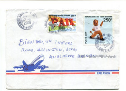 COTE D'IVOIRE  - Affranchissement Sur Lettre Par Avion - - Côte D'Ivoire (1960-...)