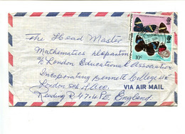BELIZE - Affranchissement Sur Lettre Par Avion - Papillons - Belize (1973-...)