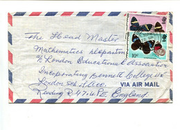 BELIZE - Affranchissement Sur Lettre Par Avion - Papillons - Belice (1973-...)