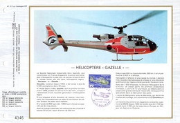 ✅ "  HELICOPTERE GAZELLE " Sur Feuillet CEF 1er Jour De 1975 N° YT 1805. Parfait état. - Elicotteri