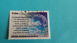 CUBA - Timbre 2003 : 150 Ans De La Naissance De José MARTI "homme Universel" / Lettre Inachevée - Gebraucht