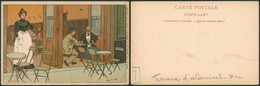 Carte Postale - Illustrateur Am. Lynen (Bruxelles) : N°74 Terasse. Pli !  / Collection - Lynen, Amédée-Ernest