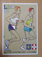 Carte Illustrateur Le Lion 1998 - Semi-Marathon Belfort-Montbéliard - Signée PETEY - 100 Exemplaires Imprimés - Petey