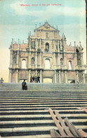 MACAU 1900'S PICTURE POST CARD WITH VIEW OF THE RUINS OF THE OLD CATHEDRAL - Macao