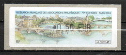 Vignette LISA 2004  77e Congrés FFAP Paris - 1999-2009 Viñetas De Franqueo Illustradas