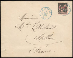 N° 4 Obl. Càd Tripoli-Ville 16.12.1899 Syrie Sur Lettre Pour Millau, Arr., TB - Covers & Documents