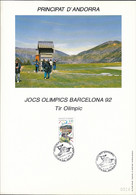 Andorre Français 1992 - FDC.- Premier Jour- Yvert Nº 419 Sur Encart Spécial.-Jeux Olimpiques Barcelone..(VG) DC-10699 - Oblitérés