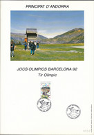 Andorre Français 1992 - FDC.- Premier Jour- Yvert Nº 419 Sur Encart Spécial.-Jeux Olimpiques Barcelone..(VG) DC-10699 - Gebruikt