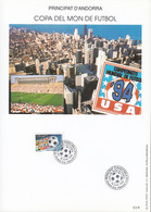 Andorre Français 1994 - FDC.- Premier Jour- Yvert Nº 446 Sur Encart Spécial. Theme: Football..... (VG) DC-10703 - Usados