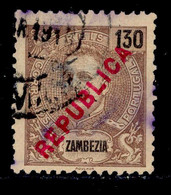 ! ! Zambezia - 1917 King Carlos Local Republica 130 R - Af. 98 - Used - Zambezië