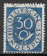 Germany 1951. Scott #679 (U) Numeral And Post Horn - Gebraucht