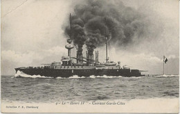 CARTE CUIRASSE GARDE- COTES " LE HENRI IV "   ANNEE 1905 - Warships