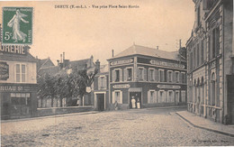 DREUX (Eure-et-Loir) - Vue Prise Place Saint-Martin - Hôtel Du Grand Cerf, Maison Mouchette, R. Brunet Successeur - Dreux