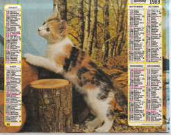 ALMANACH DU FACTEUR: Calendrier Des Postes 1989, Chiots, Chaton - Formato Grande : 1981-90