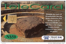 NMB-188 TARJETA DE NAMIBIA DE HOBA METEORITE DE N$50 METEORITO (RARA) - Namibie