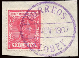 Elobey/Annobón - Edi O 50 - 1907 - 10Pts En Fragmento - Mat "Correos 21/11/1907 - Elobey" - Elobey, Annobon & Corisco